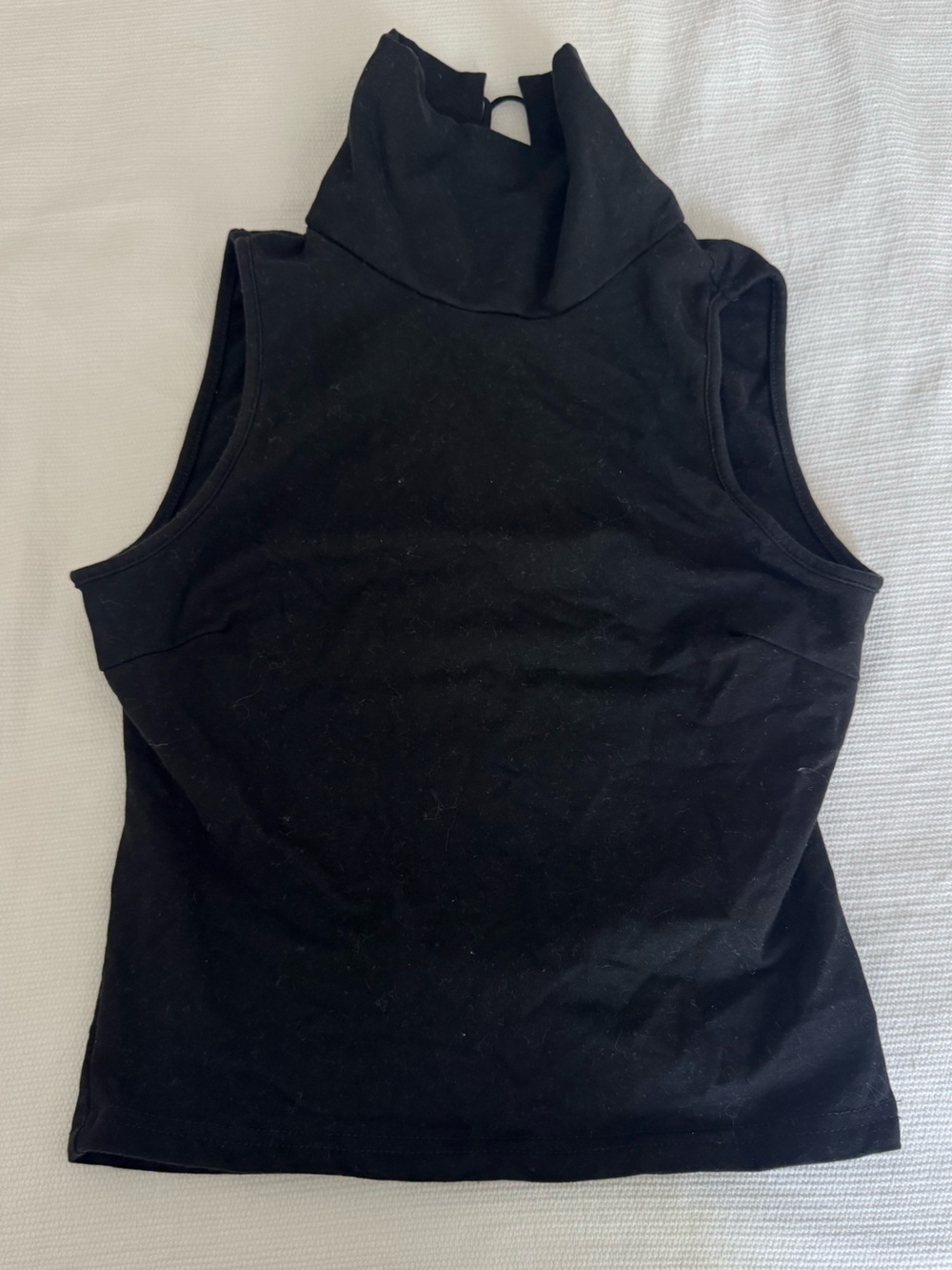 Edikted Black High Neck Sleeveless Tank with open back